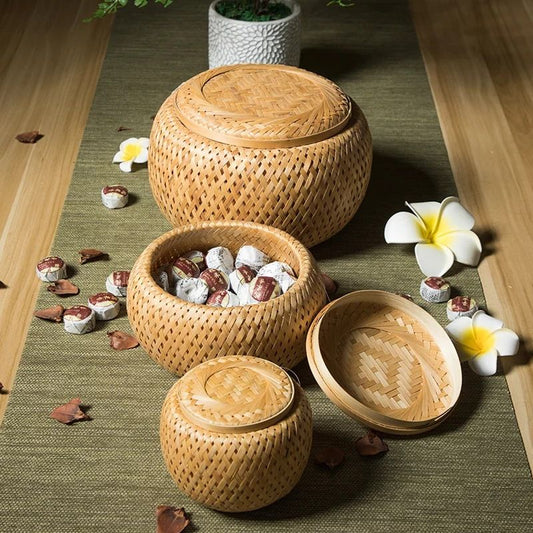 Bamboo Woven Tea Pot Gift Box