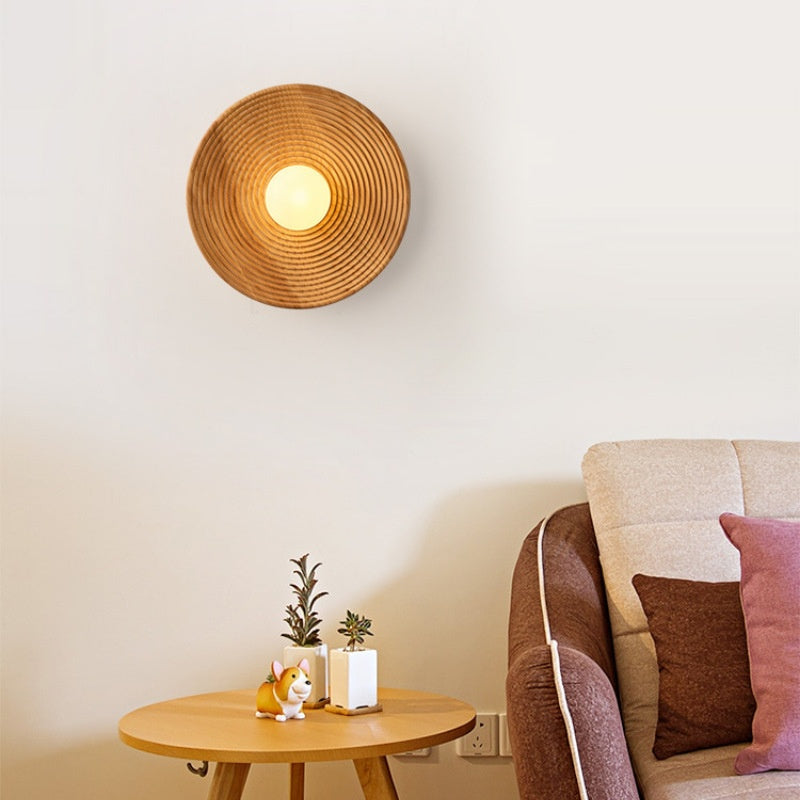 Retro Solid Wood Wall Lamp Japanese Style