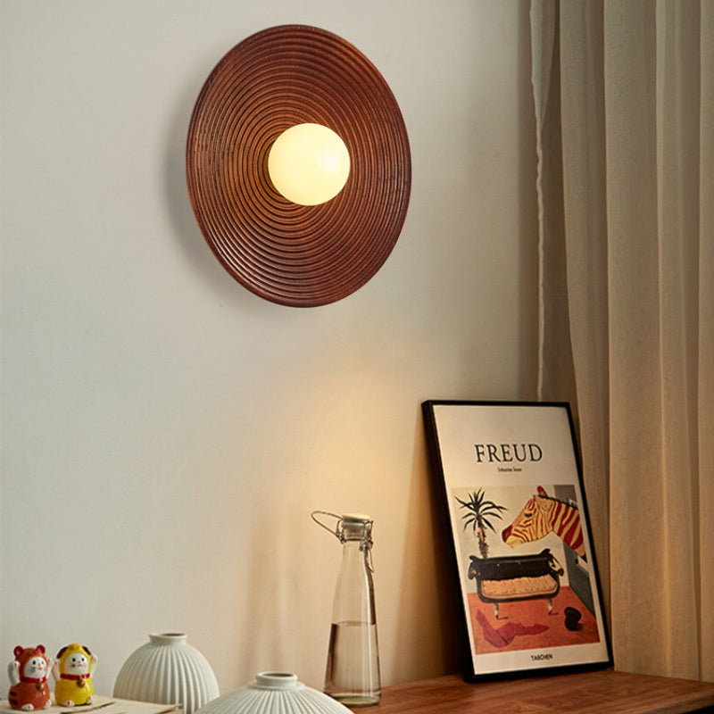 Retro Solid Wood Wall Lamp Japanese Style