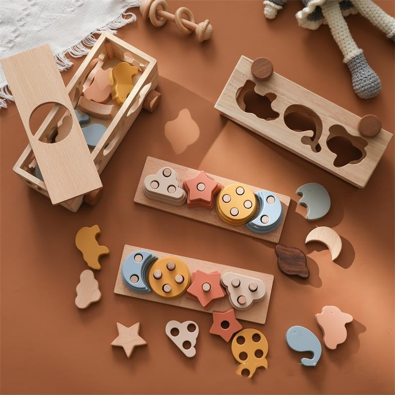 Wooden Multifunctional Color Early Education Puzzle Toys