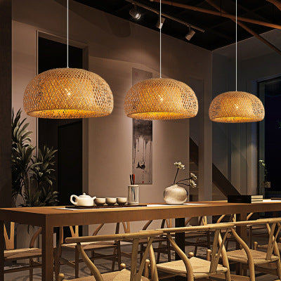 Bamboo Woven Simple Japanese Creative Pastoral Chandelier