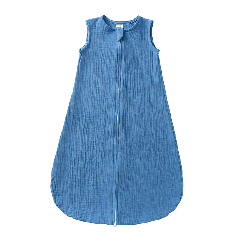 Baby Sleeping Bag Cotton Linen Solid Color Vest Style