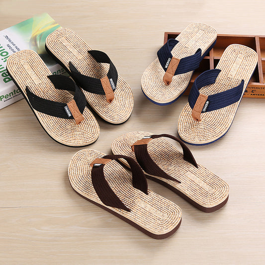 Non-slip Wood Grain Flip-flops