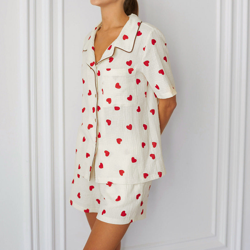 Heart Cotton Pajamas Two-piece