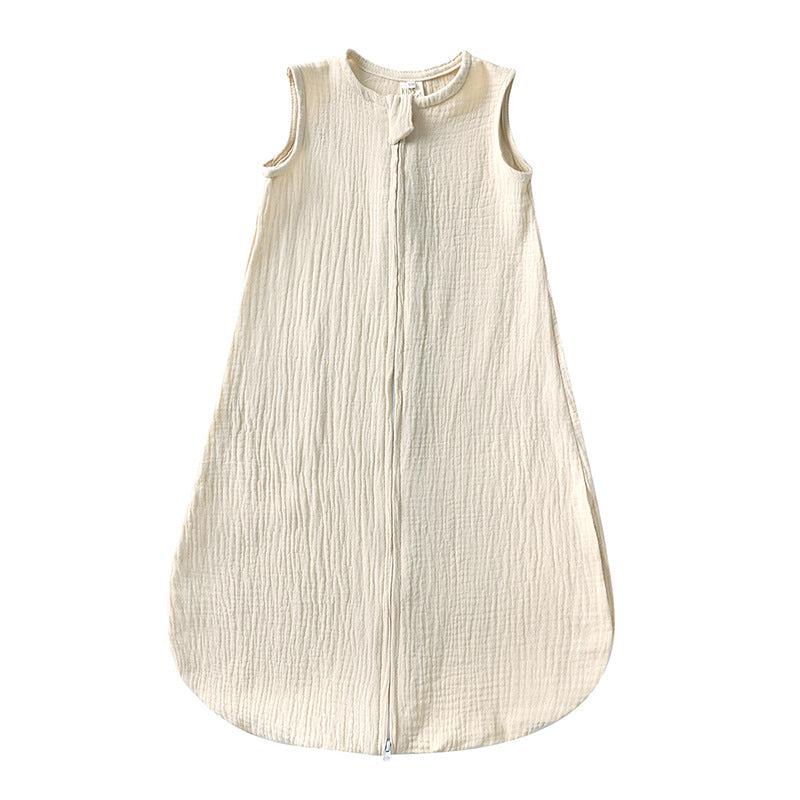 Baby Sleeping Bag Cotton Linen Solid Color Vest Style