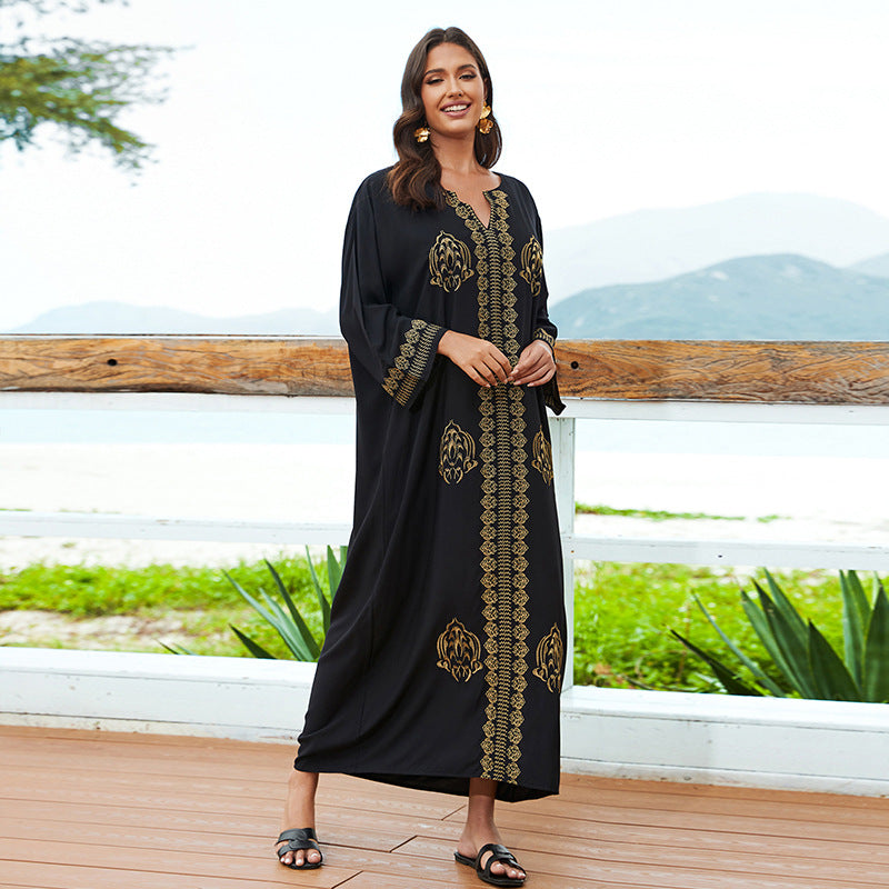 Cotton Embroidered  Loose Robe