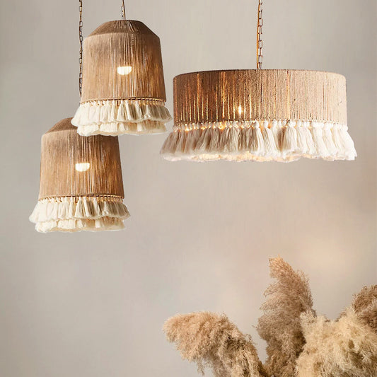 Bohemian Vintage Twine Tassel Chandelier