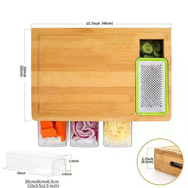 Bamboo Multi-functional Vegetable Cutting Board Cutting Board With Storage Box