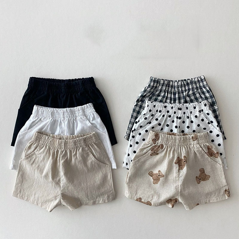 Baby Loose Thin Cotton And Linen Shorts