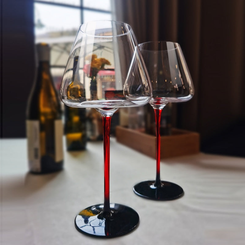 Red Rod Black Bottom Goblet Household Wine Set