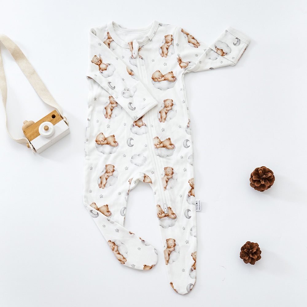 Baby Bamboo Cotton Pajamas Home Clothes Baby Jumpsuit