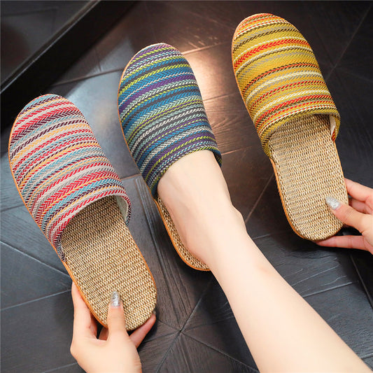 LINEN SLIPPERS