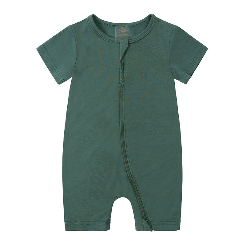 Summer Baby Jumpsuit New Bamboo Fiber New Short Sleeve Thin