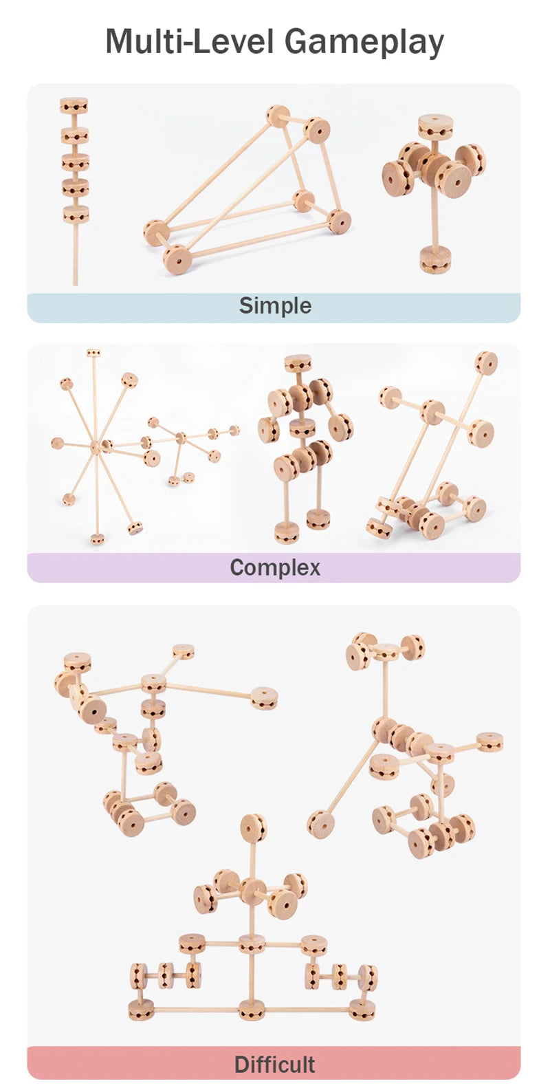 3D Construct Wooden Blocks Toys