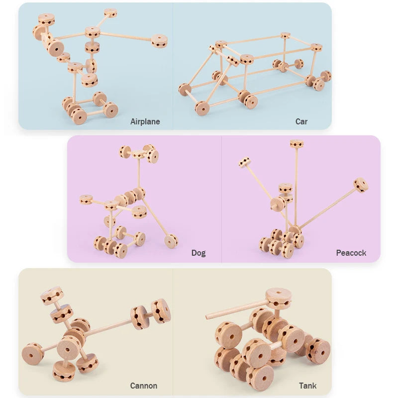 3D Construct Wooden Blocks Toys