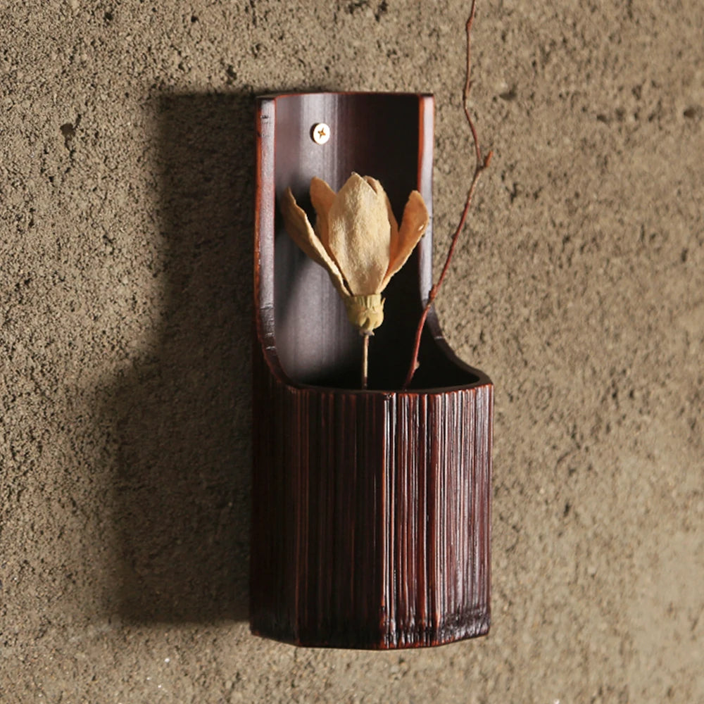 Natural Bamboo Flower Container Vase