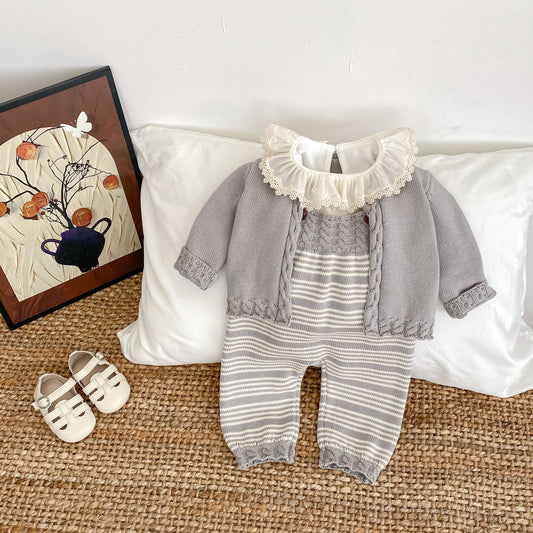 Baby Knitted Sweater Three-Piece Set