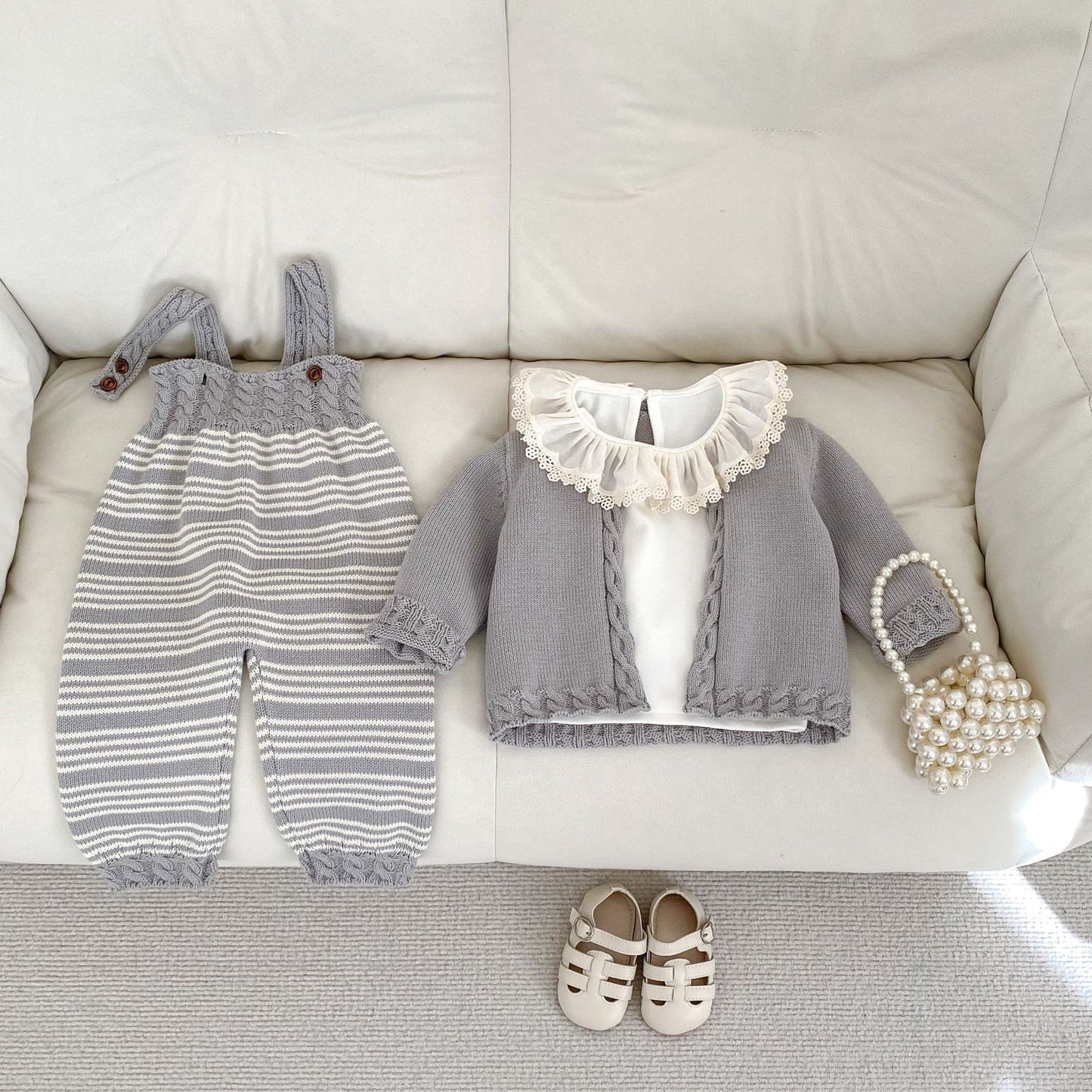 Baby Knitted Sweater Three-Piece Set