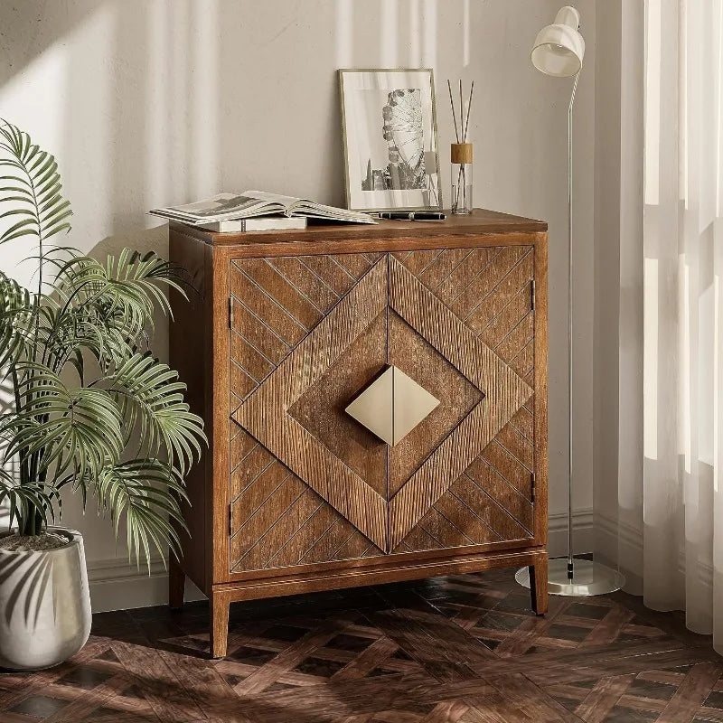 Two door Wood Storage Cabinet Accent Sideboard