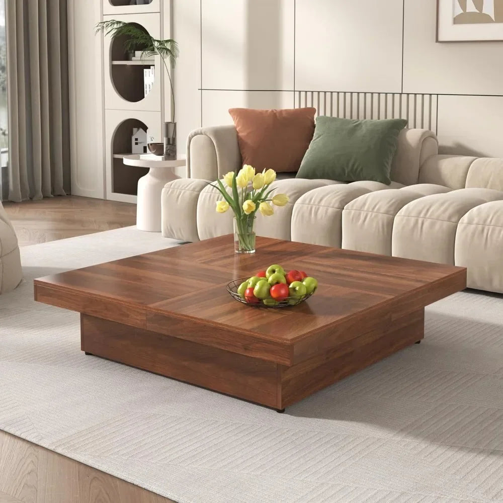 Sliding Top Square Coffee Table