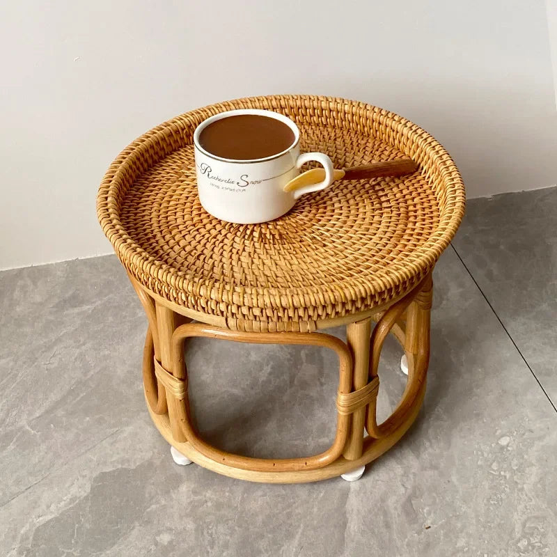 Handmade Rattan Weaving Tea Table