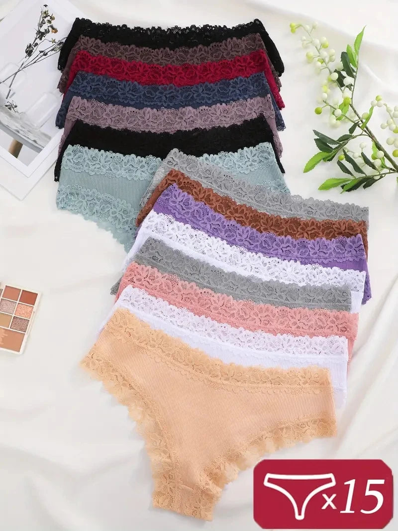 15Pcs Women Cotton Panties