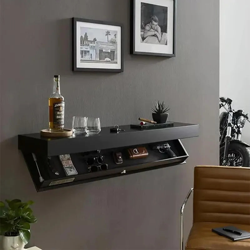 Wooden Hidden Shelf With Secret Compartment Floating Wall Shelves