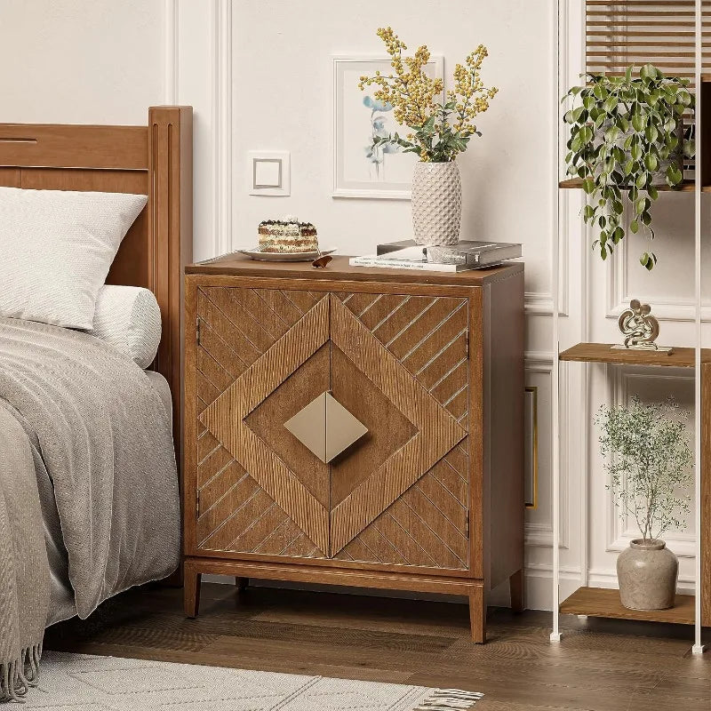 Two door Wood Storage Cabinet Accent Sideboard