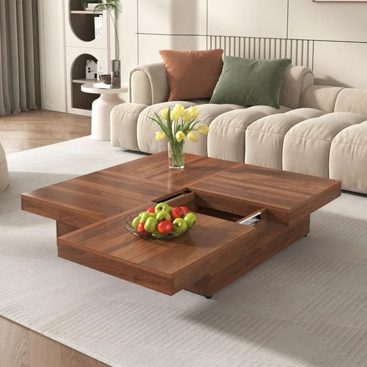 Sliding Top Square Coffee Table