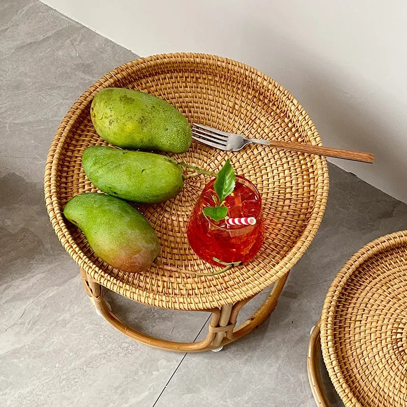 Handmade Rattan Weaving Tea Table