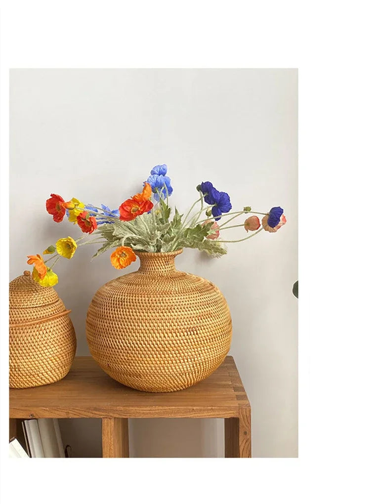 Large Handmade Rattan dry Flower Vase