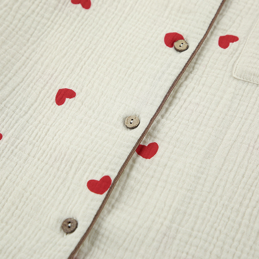 Heart Cotton Pajamas Two-piece