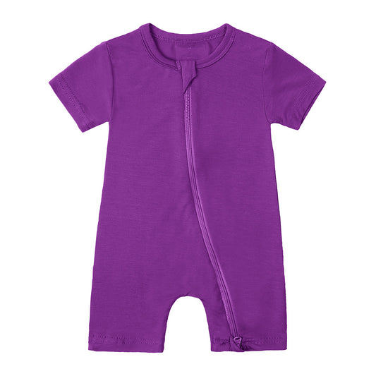 Summer Baby Jumpsuit New Bamboo Fiber New Short Sleeve Thin