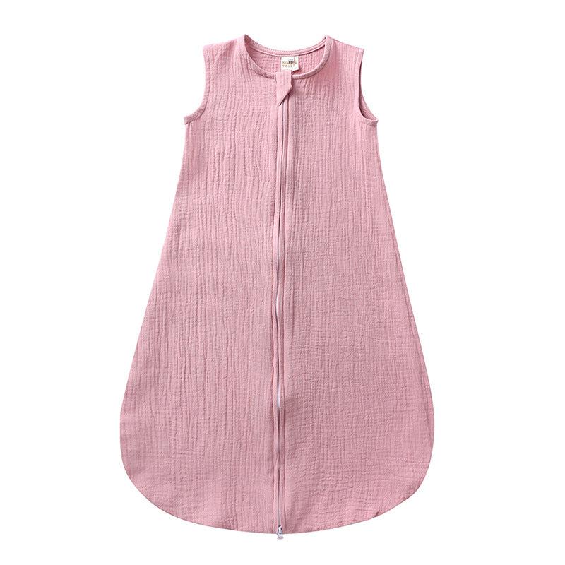 Baby Sleeping Bag Cotton Linen Solid Color Vest Style