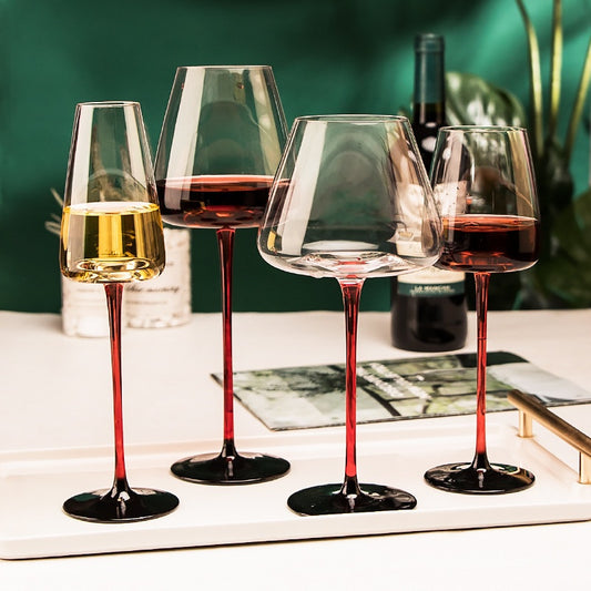 Red Rod Black Bottom Goblet Household Wine Set