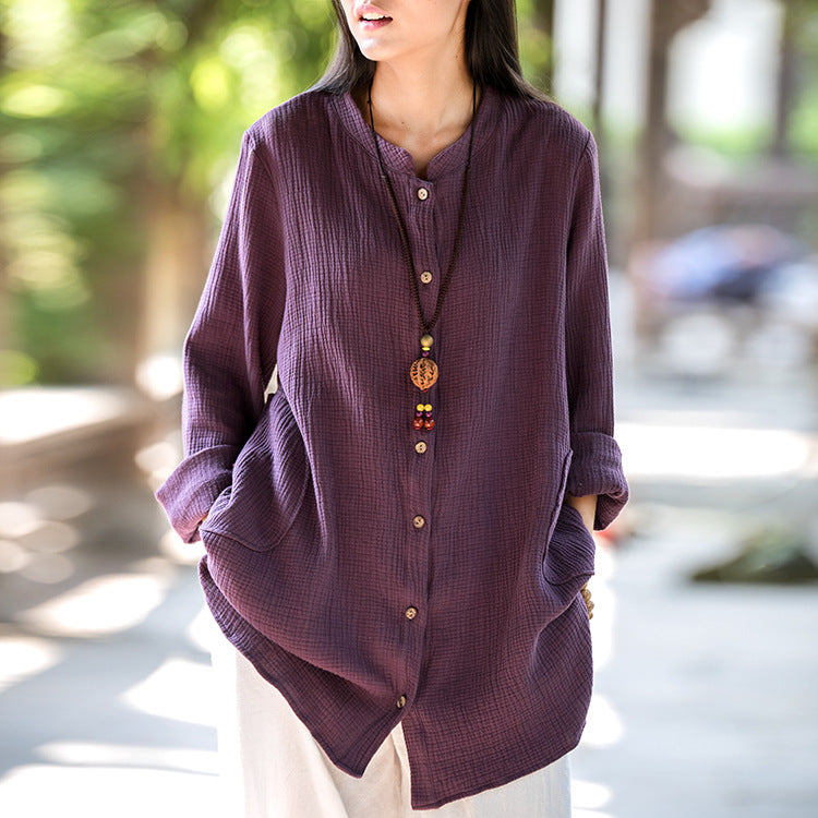 Cotton And Linen Double-layer Shirt