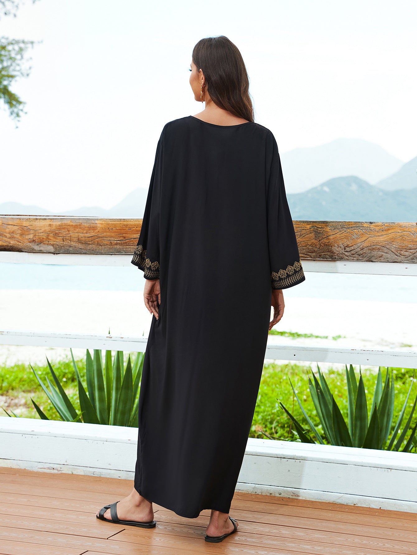 Cotton Embroidered  Loose Robe