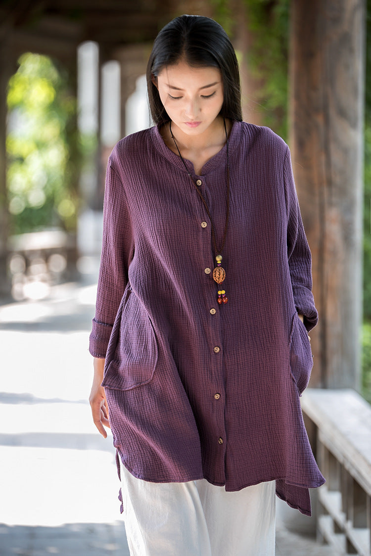 Cotton And Linen Double-layer Shirt