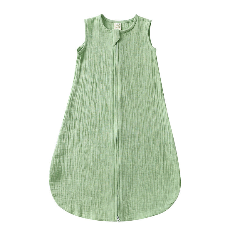 Baby Sleeping Bag Cotton Linen Solid Color Vest Style