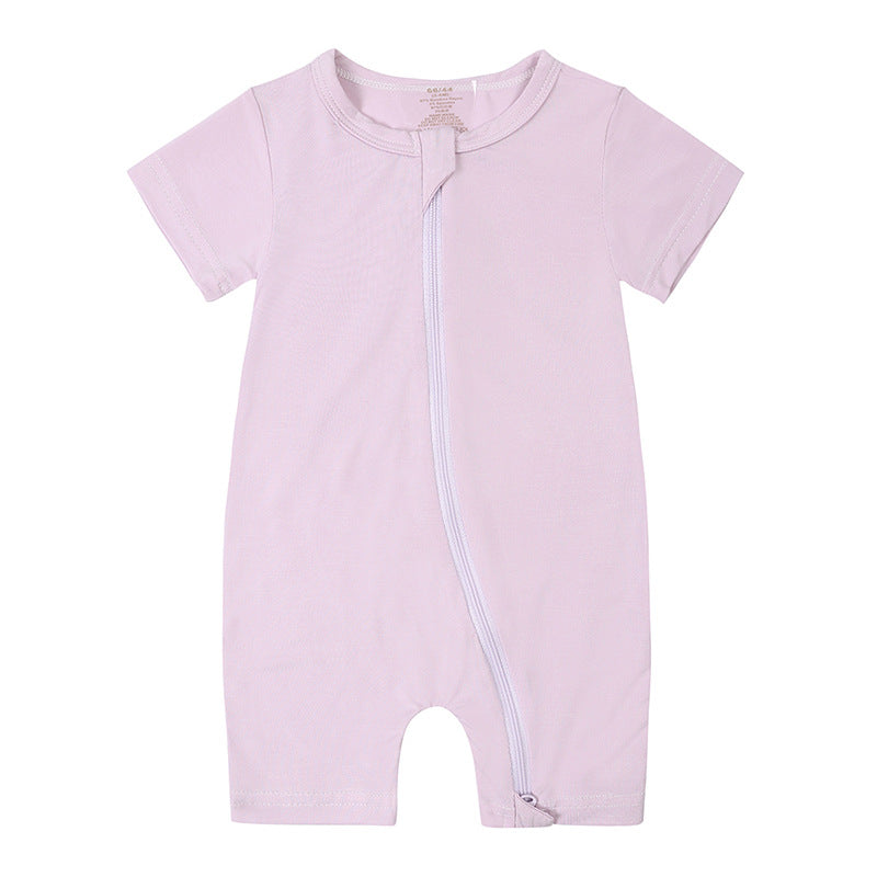 Summer Baby Jumpsuit New Bamboo Fiber New Short Sleeve Thin