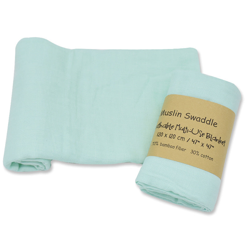 Bamboo Cotton Solid Color Double-layer Gauze Newborn Bath Towel Gro-bag Summer Thin