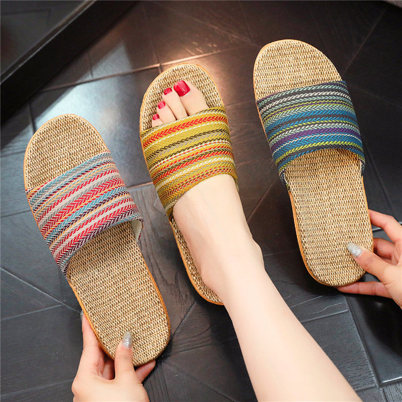 LINEN SLIPPERS